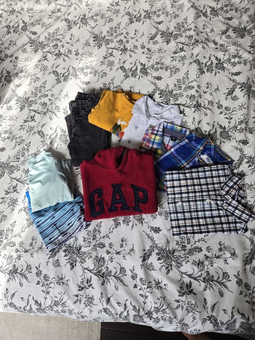 9 Piece Bundle:GAP Sweatshirt + Assorted Boys Shirts/pant And Swimwear
